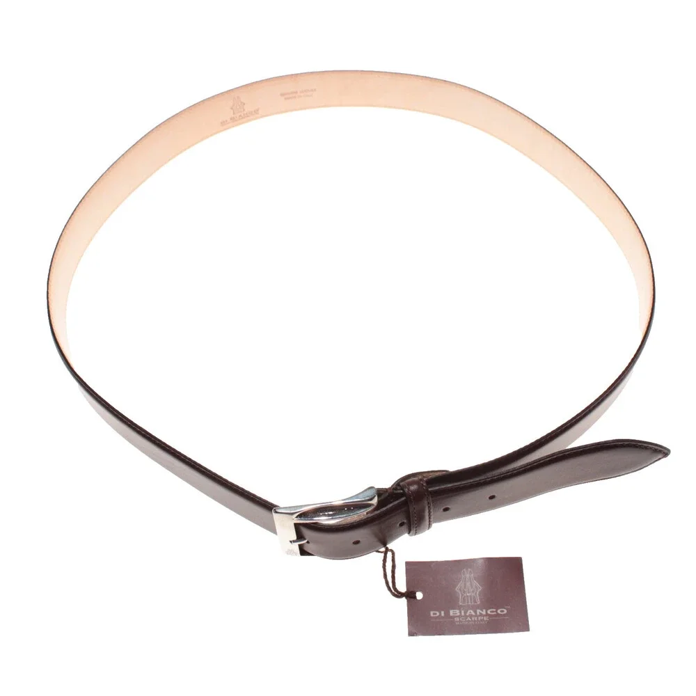 Di Bianco NWT Cut to Size Dress Belt In Solid Brown Leather One Size